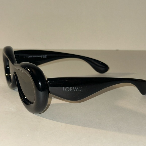 Loewe Glossy Black Oval Sunglasses - Picture 2 of 2